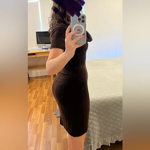 BCBG cable knit brown dress